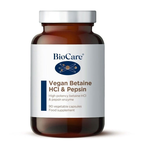 Biocare Vegan Betaine HCl & Pepsin 90 Capsules