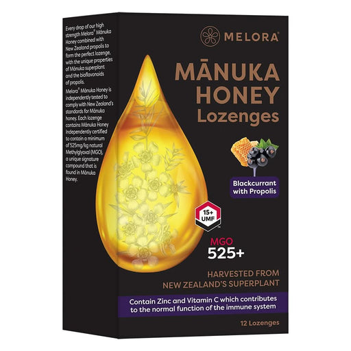Melora Manuka, Blackcurrant & Propolis 12 Lozenges