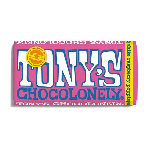 Tonys Chocolonely White Rberry Pop Candy 180g