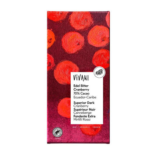 Vivani Superior Dark Cranberry Choc 100g