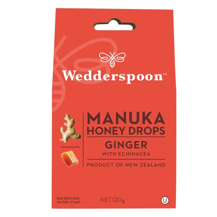 Wedderspoon Manuka Honey Drops Ginger 120g