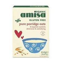 Amisa Organic Gluten Free Porridge Oats Sachets 8x27g