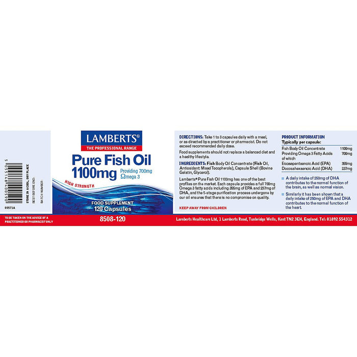 Lamberts Pure Fish Oil 1100Mg 120 Caps