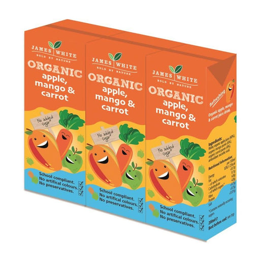 James White Organic App Mango & Carrot Juice 200ml