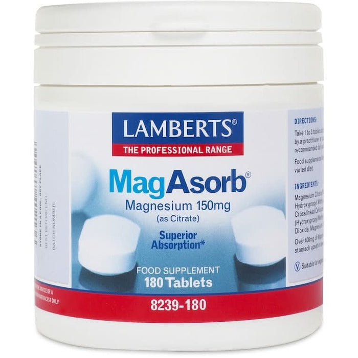 Lamberts MagAsorb Magnesium 150mg As Citrate 180 Tablets