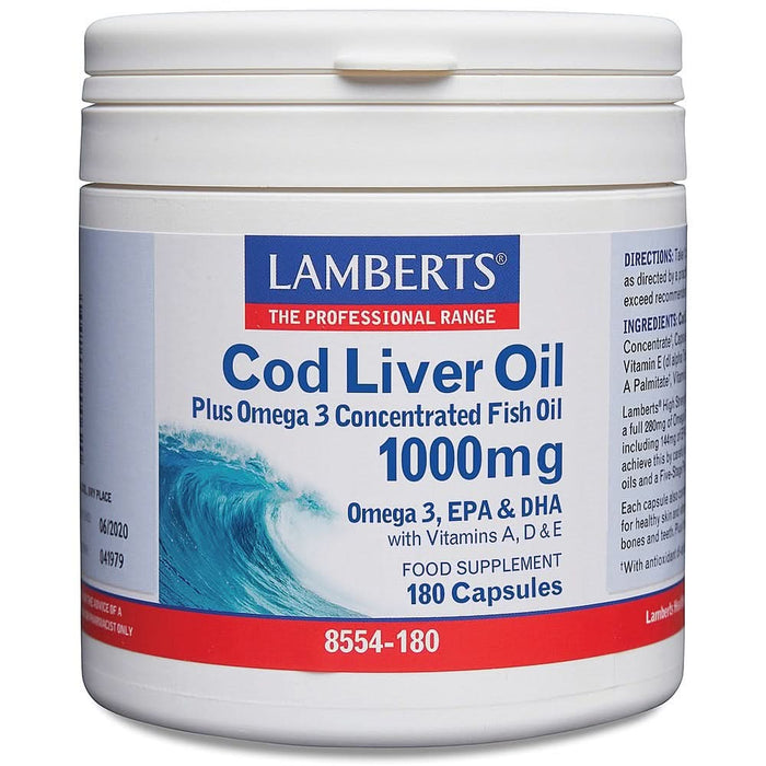 Lamberts Cod Liver Oil 1000Mg 180 Tablets