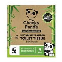 Cheeky Panda Natural Colour Toilet Tissue 9 Rolls