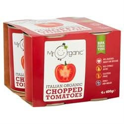 Mr Organic Chopped Tomatoes 400g x 4 Pack