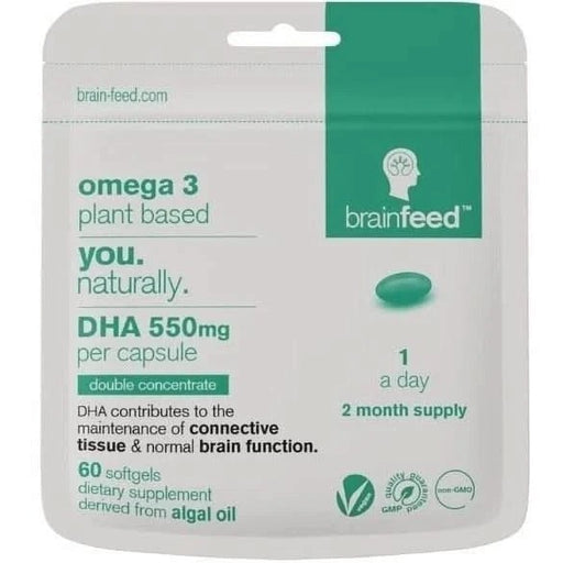 Brain Feed Plant-based Omega 3 DHA 550mg 60 Capsules