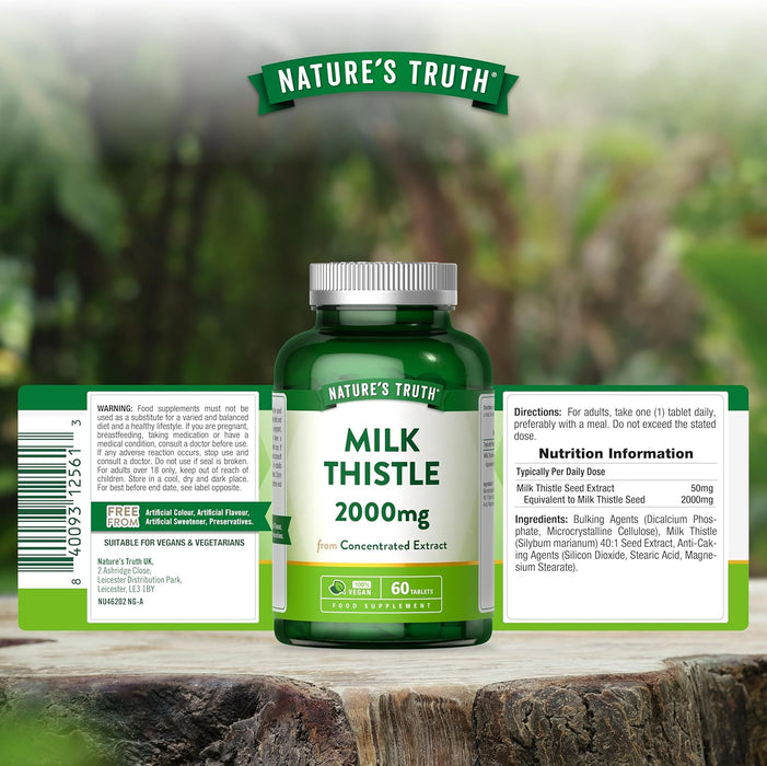 Nature's Truth Milk Thistle 2000mg 60 Tablets