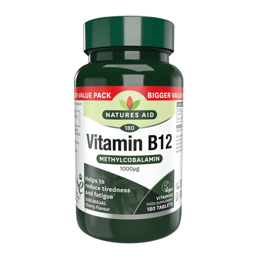 Natures Aid Vitamin B12 1000ug (Sublingual) 180 Tablets