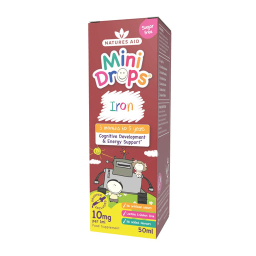 Natures Aid Mini Drops Iron (with Vitamin C, B12 & Folic Acid) 50ml