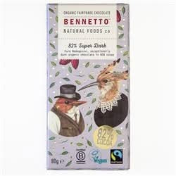 Bennetto 82% Super Dark Chocolate 80g