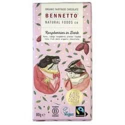 Bennetto Raspberries in Dark Chocolate 80g
