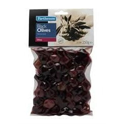 Parthenon Natural Black Olives Vac Bag 250g
