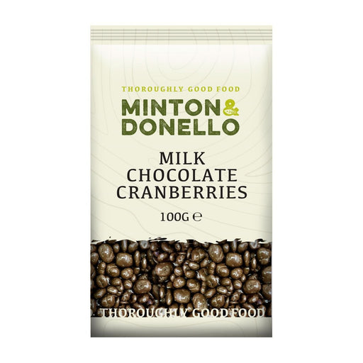 Minton & Donello Milk Chocolate Cranberries 100g