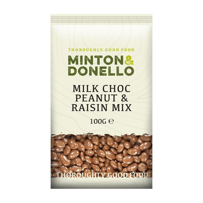 Minton & Donello Milk Chocolate Peanut & Raisin Mix 100g