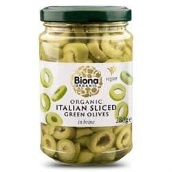 Biona Organic Sliced Green Olives 280g