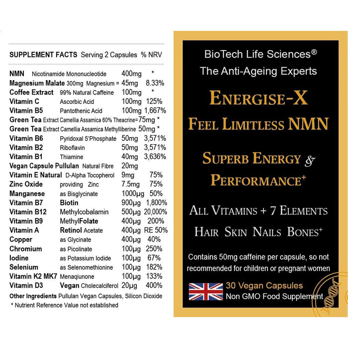 BioTech Life Sciences Energise-X NMN Feel Limitless 30