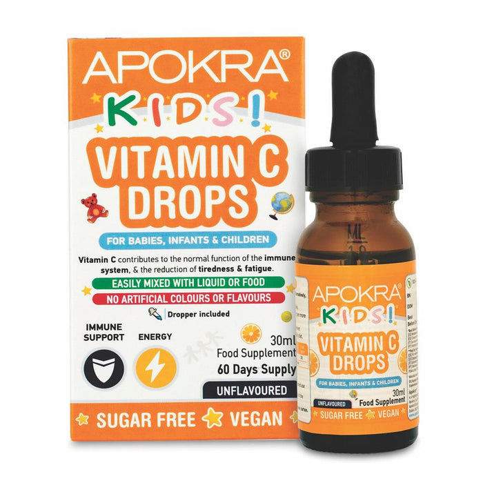 Apokra Kids Vegan Vitamin C Drops 30ml