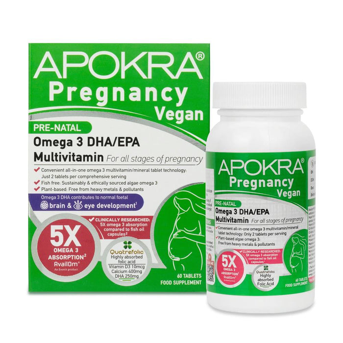 Apokra Vegan Prenatal Omega3 Multivitamin 60 Tablets