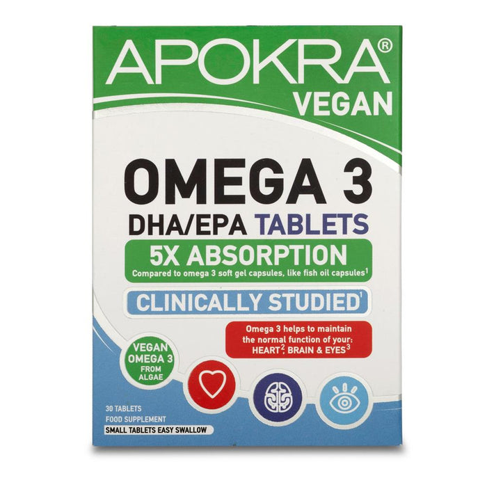 Apokra Vegan Omega3 DHA 30 Tablets