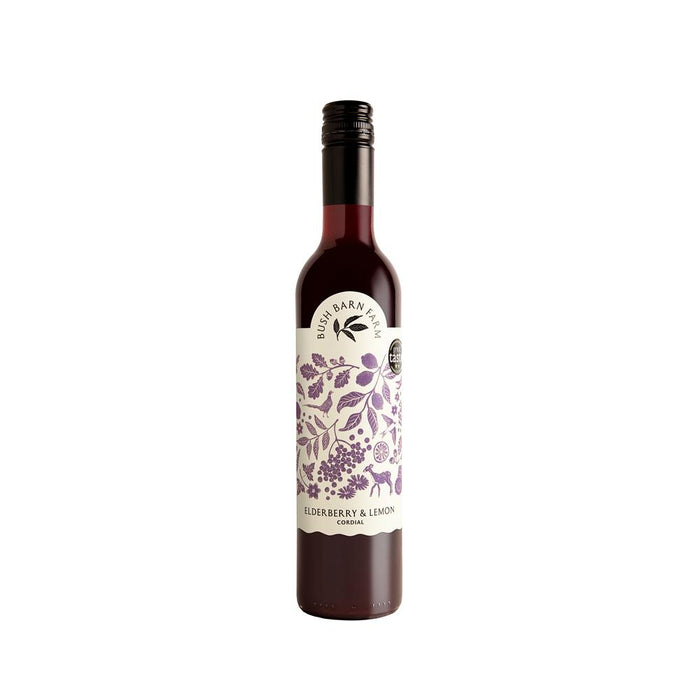 Bush Barn Farm Cordial Elderberry and Lemon 500ml