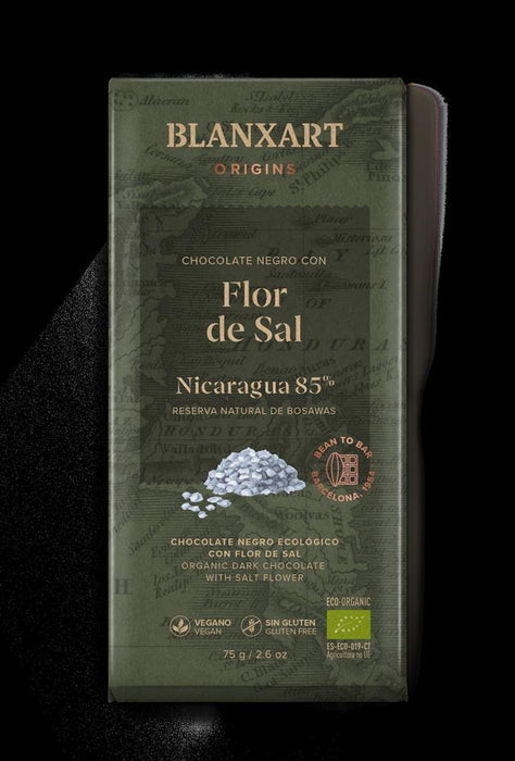 Blanxart Organic 85% NICARAGUA Chocolate with Sea Salt 75g