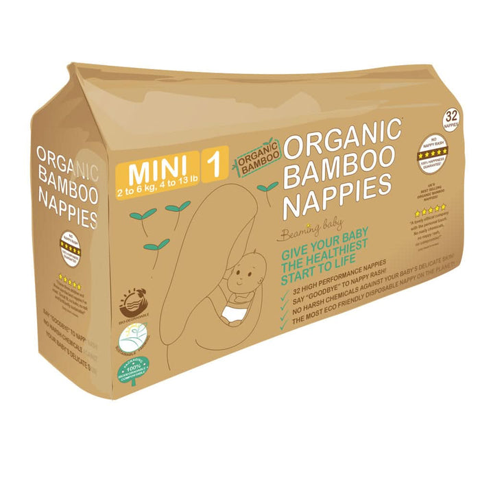 Beaming Baby Organic Bamboo Nappies Size 1 32 Pieces