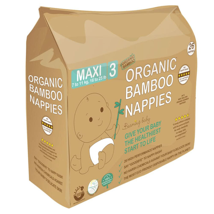 Beaming Baby Organic Bamboo Nappies Size 3 26 Pieces