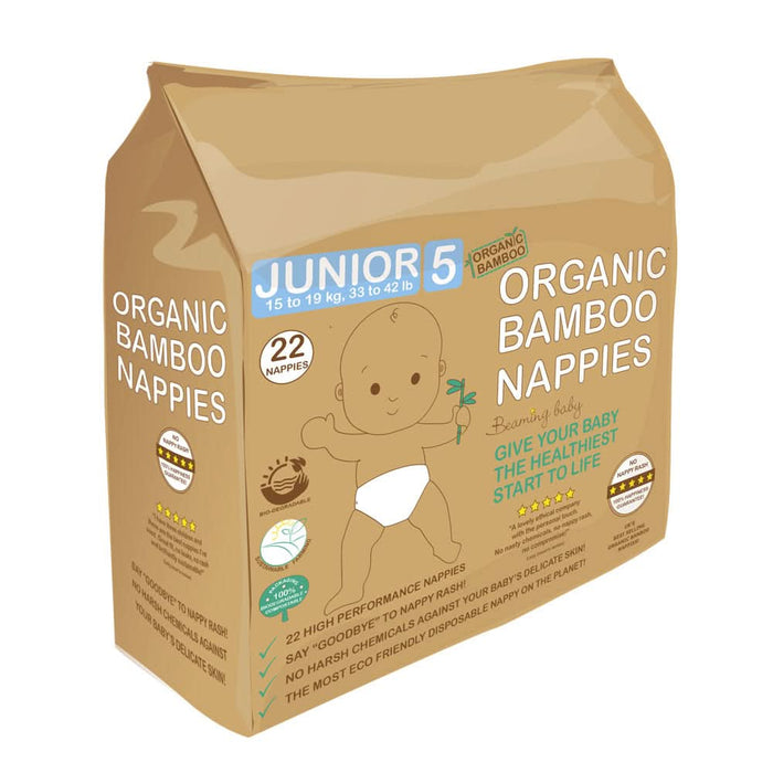 Beaming Baby Organic Bamboo Nappies Size 5 22 Pieces