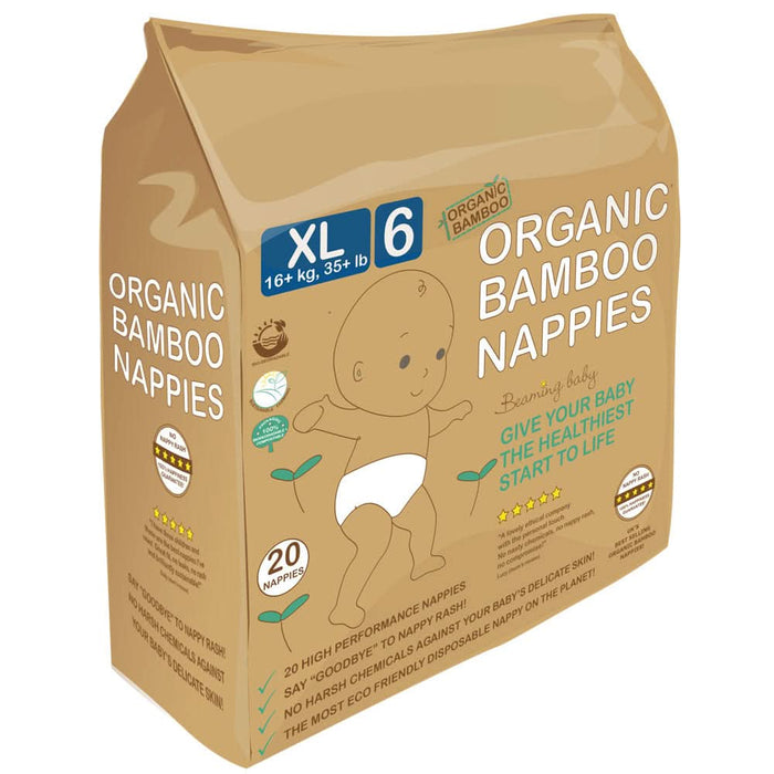 Beaming Baby Organic Bamboo Nappies Size 6 20 Pieces