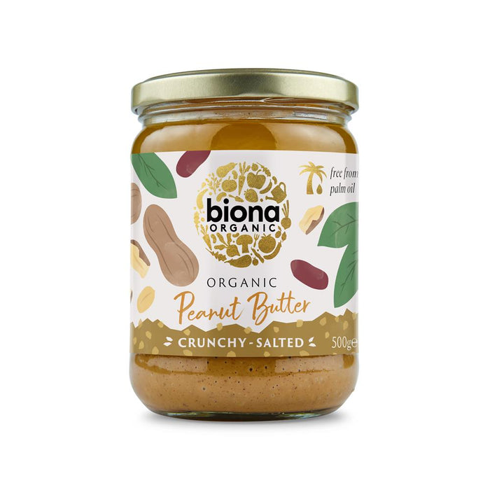 Biona Organic Crunchy Salt Peanut Butter 500g