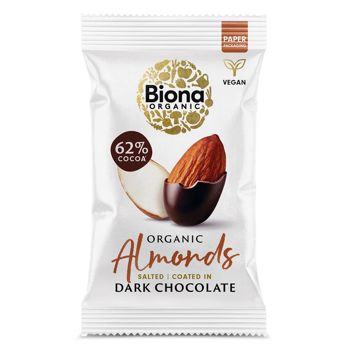 Biona Organic Dark Choc Roasted Almonds 30g