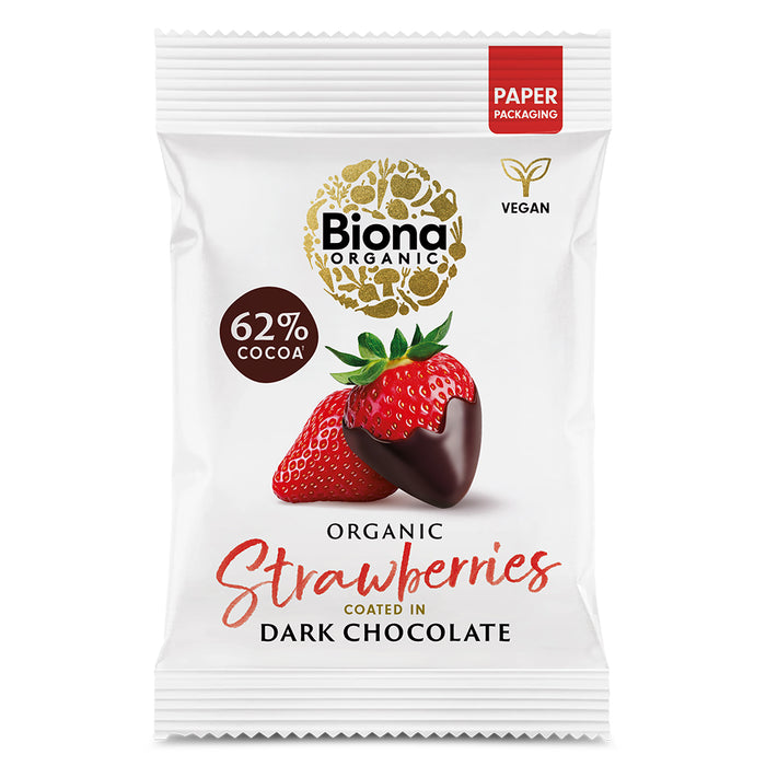 Biona Organic Dark Choc Strawberries 45g