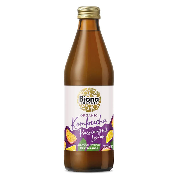 Biona Organic Passion Fruit and Lemon Kombucha 330ml