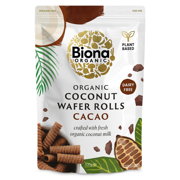 Biona Organic Coconut Wafer Cacao 100g