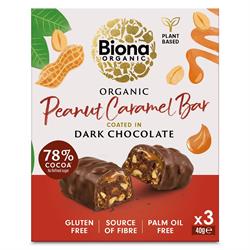 Biona Organic Peanut Caramel Chocolate Bars 142g