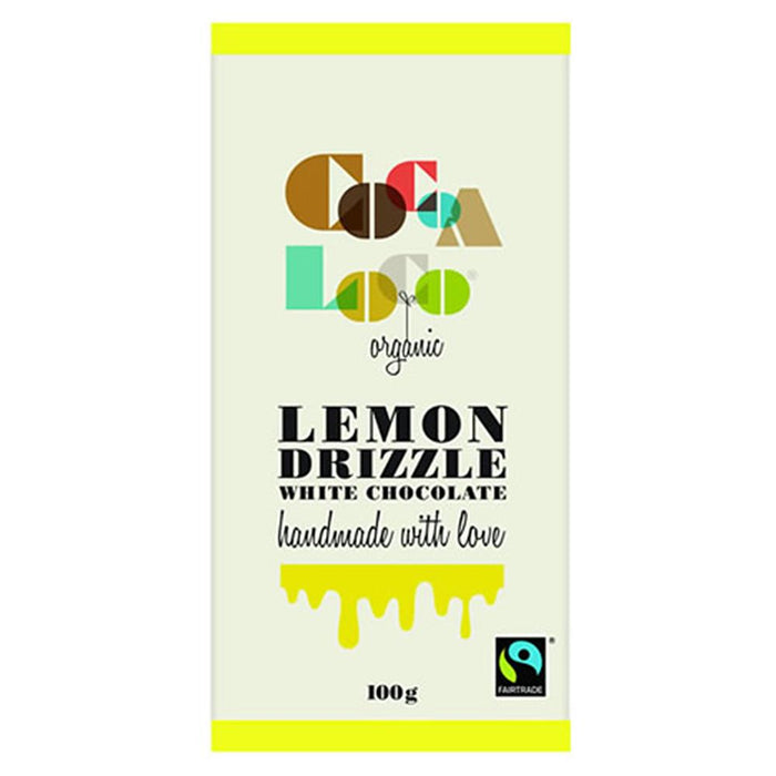 Cocoa Loco Organic  White Lemon Drizzle Bar 100g
