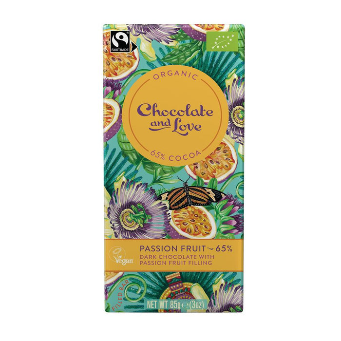 Chocolate and Love Passion Fruit 65% Cocoa Bar 85g