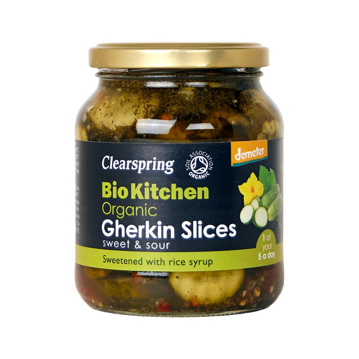 Clearspring Organic Gherkin Slices Sweet & Sour 350g