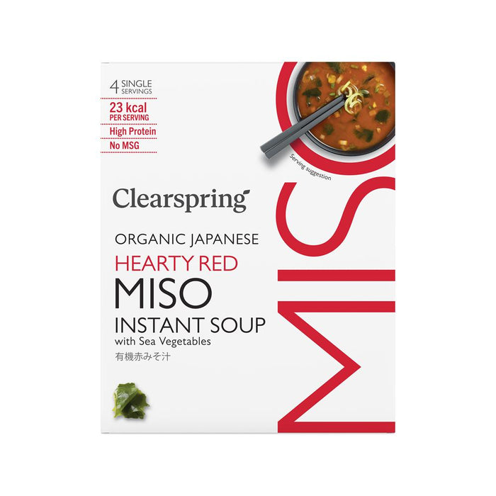 Clearspring Organic Miso Soup -Red with Sea Veg 4 x 8g