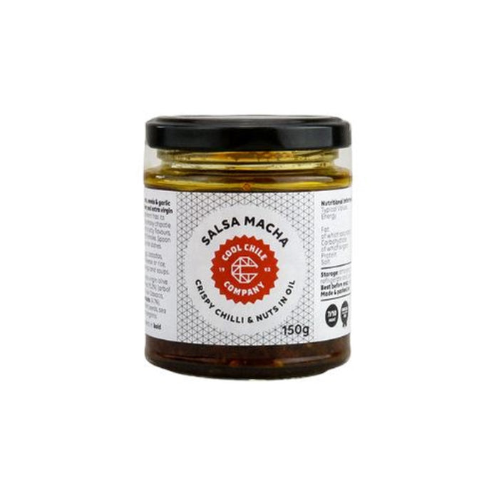 Salsa Macha by Cool Chile, 150g jar with chunky chili and nut blend in oil