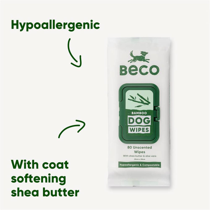Beco Dog Wipes Unscented x 80