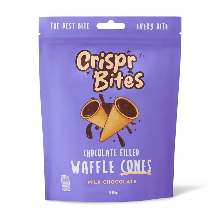 Crispr Bites Milk Choc Mini Cones 100g