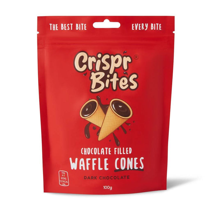 Crispr Bites Dark Choc Mini Cones 100g