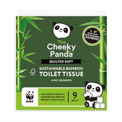 Cheeky Panda Quilted Soft Toilet Tissue 9 Rolls