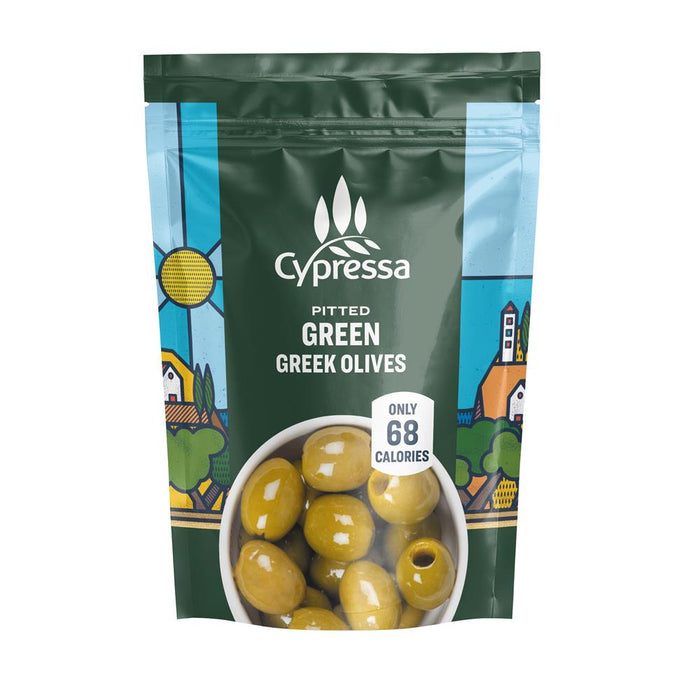 Cypressa Pitted Green Olives in Pouch 50g