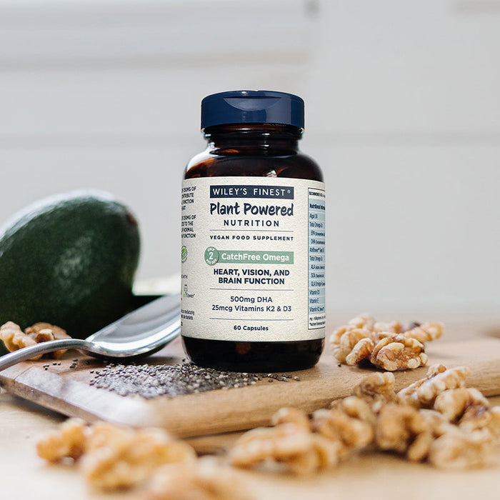 Wiley's Finest Vegan Omega-3 DHA 500mg - Algae-Based 60 Capsules
