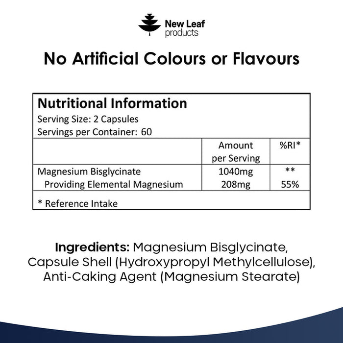 New Leaf Magnesium Glycinate 120 Capsules
